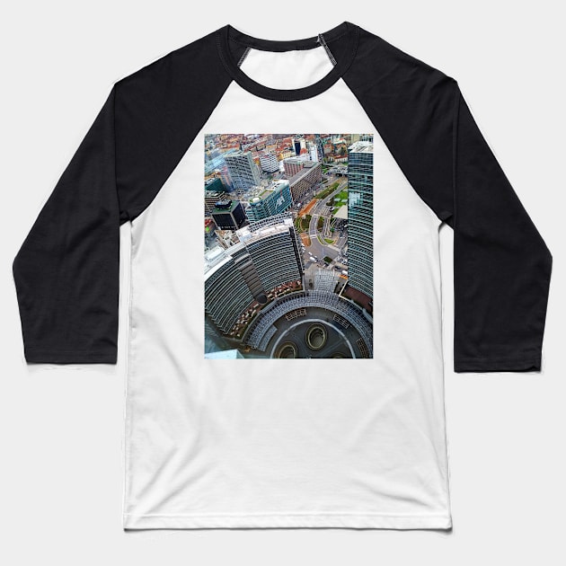 Aerial View of Central Milan Piazza Gae Aulenti Baseball T-Shirt by IgorPozdnyakov